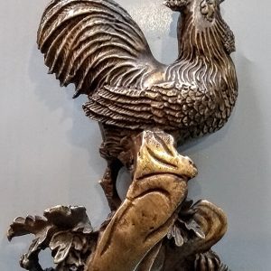 gallo de bronce de finales del siglo xix