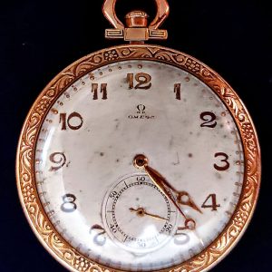 Reloj de bolsillo Omega extraplano de principios del siglo XX estilo Art Decó